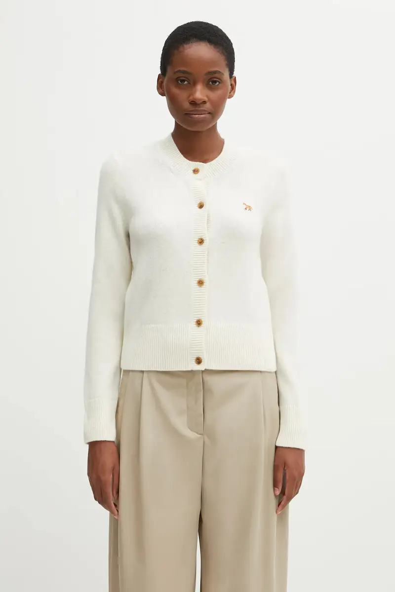 Maison Kitsune Cardigan Donna Beige 2808635