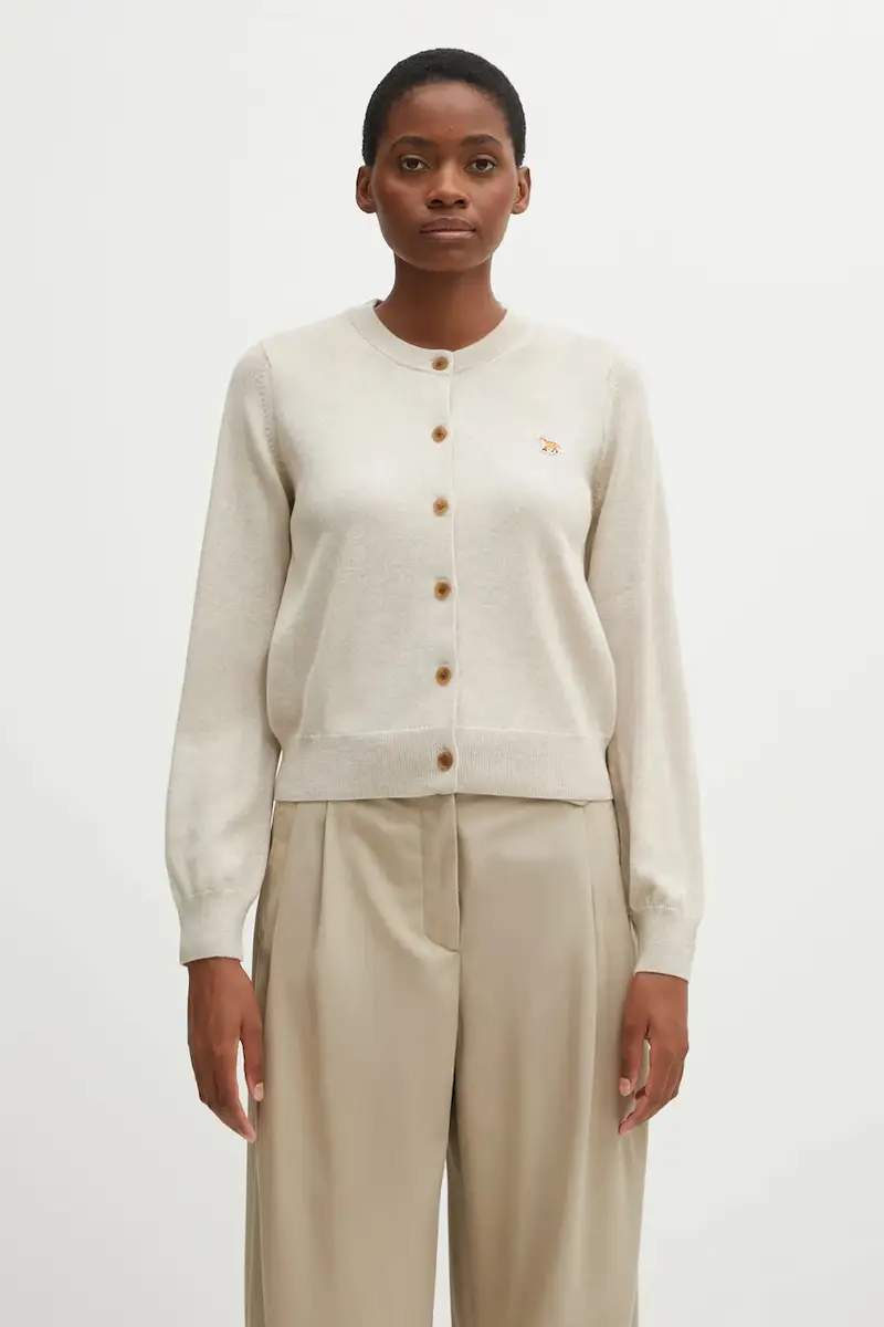 Maison Kitsune Cardigan Donna Beige 2808636