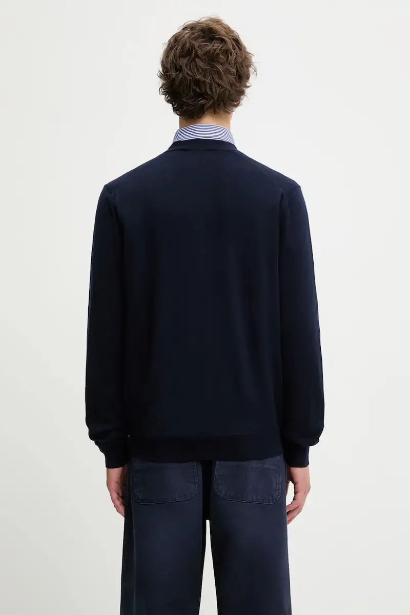 cardigan in lana Bold Fox Head Patch colore nero MM00509KT1036 Blu navy miniatura 3