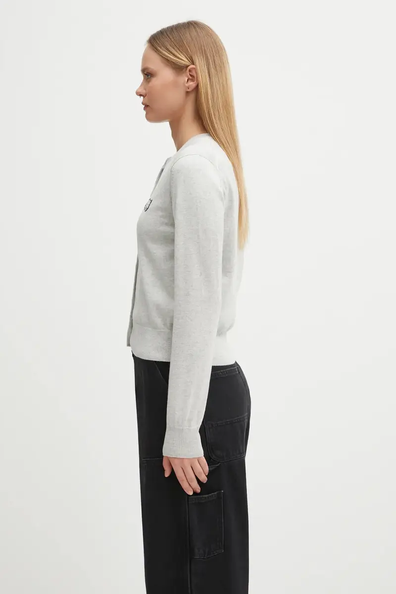 cardigan in lana Bold Fox Head Patch Regular Cardigan colore nero MW00508KT1036 Grigio miniatura 2