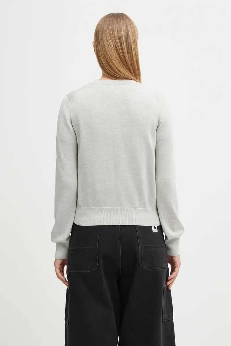 cardigan in lana Bold Fox Head Patch Regular Cardigan colore nero MW00508KT1036 Grigio miniatura 3