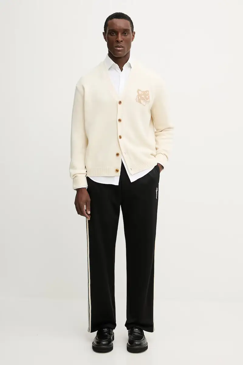 Maison Kitsune Cardigan Uomo Beige 3484357 miniatura 5