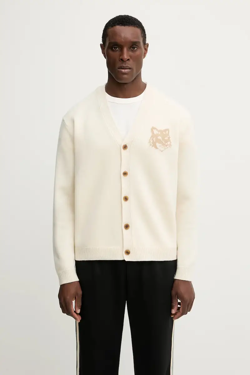 Maison Kitsune Cardigan Uomo Beige 3484357