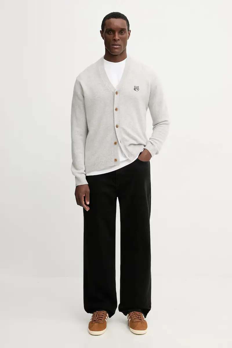 Maison Kitsune Cardigan Uomo Grigio 3527941 miniatura 5