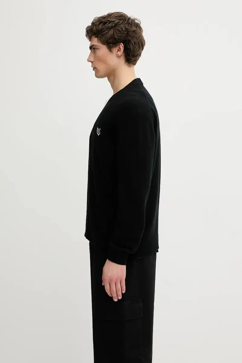 Maison Kitsune Cardigan Uomo Nero 3528135 miniatura 2