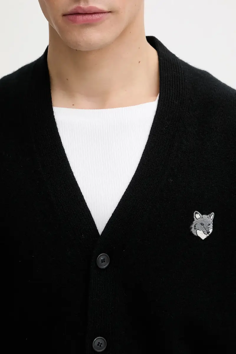 Maison Kitsune Cardigan Uomo Nero 3528135 miniatura 4