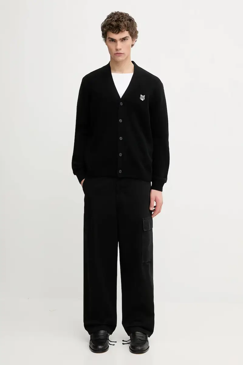 Maison Kitsune Cardigan Uomo Nero 3528135 miniatura 5