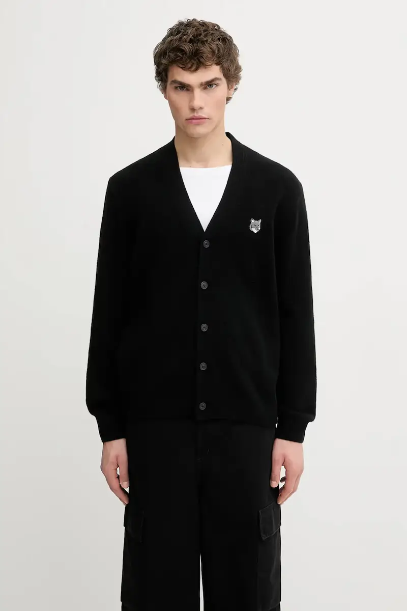 Maison Kitsune Cardigan Uomo Nero 3528135