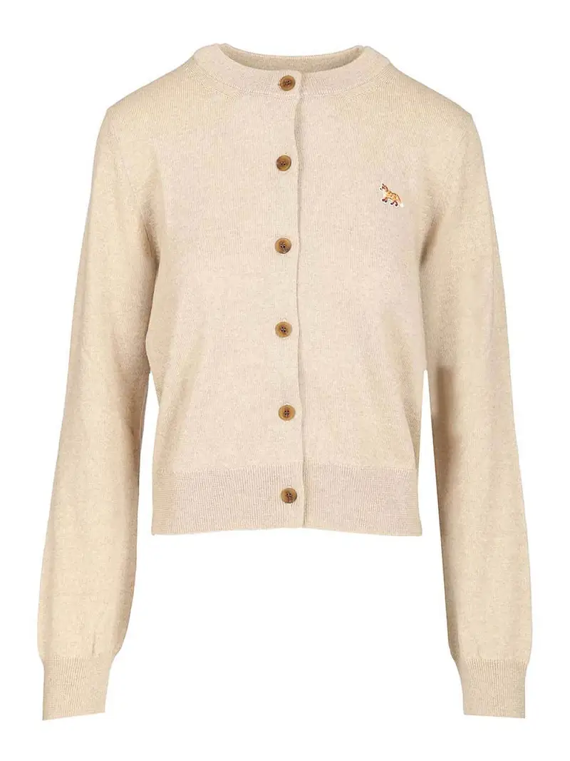 Cardigan in lana merino Beige