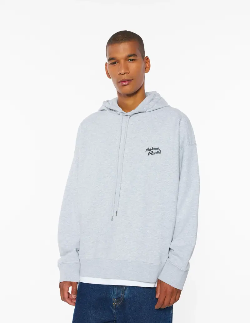 Felpa grigia oversize con logo