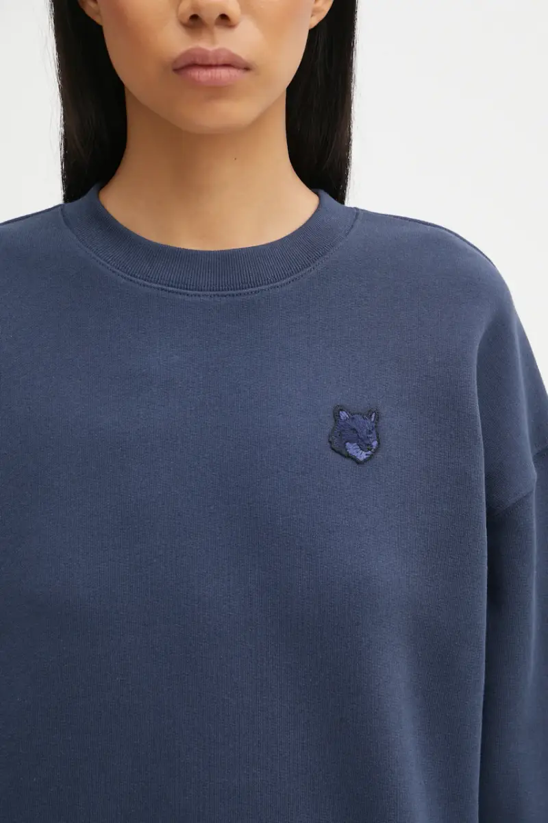felpa in cotone Bold Fox Head Patch donna colore blu navy MW00315KM0321 miniatura 4