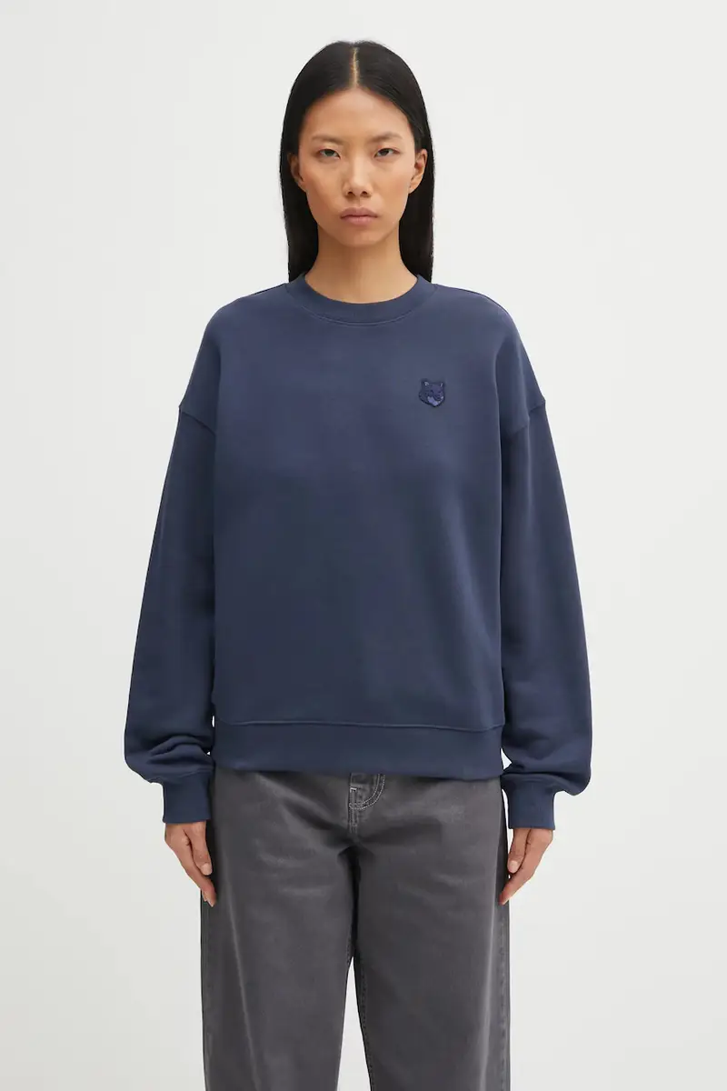 felpa in cotone Bold Fox Head Patch donna colore blu navy MW00315KM0321