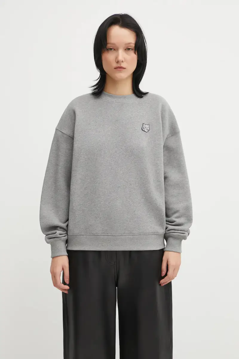 felpa in cotone Bold Fox Head Patch donna colore grigio MW00315KM0321