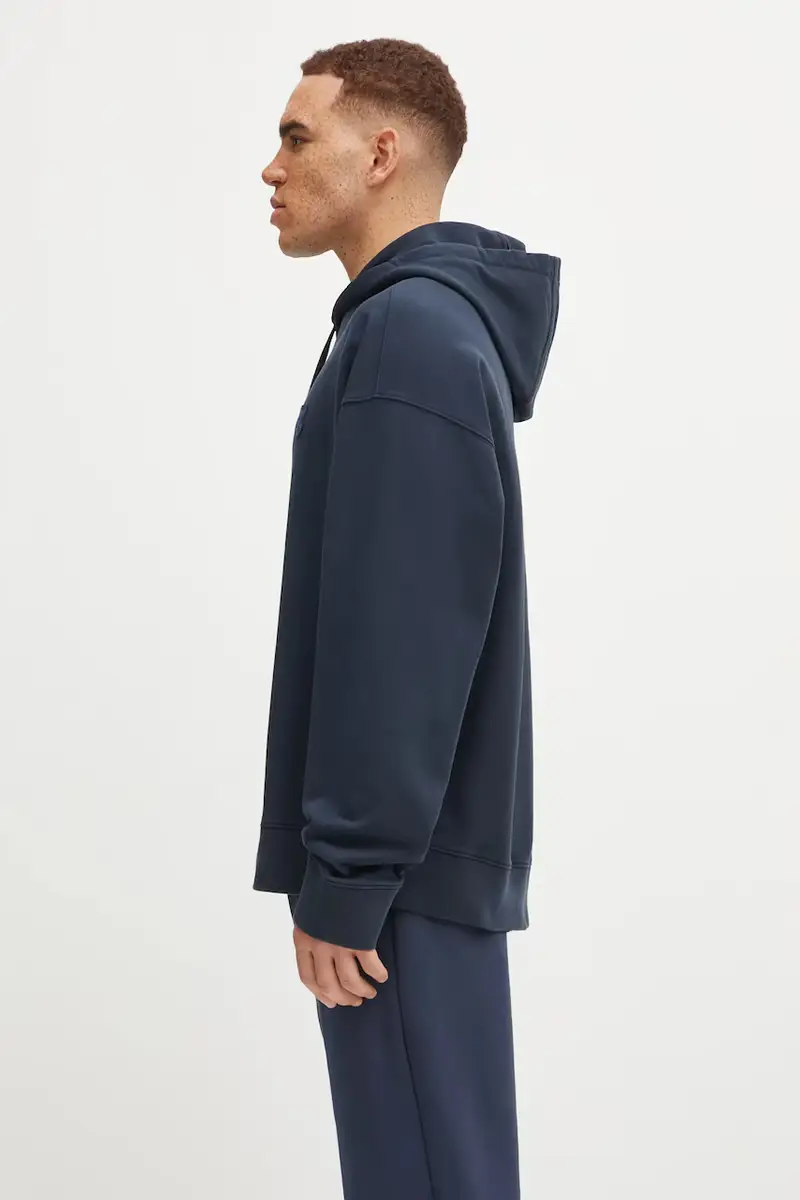 felpa in cotone Bold Fox Head Patch Oversize Hoodie uomo colore nero con cappuccio LM00705KM0001 Blu navy miniatura 2