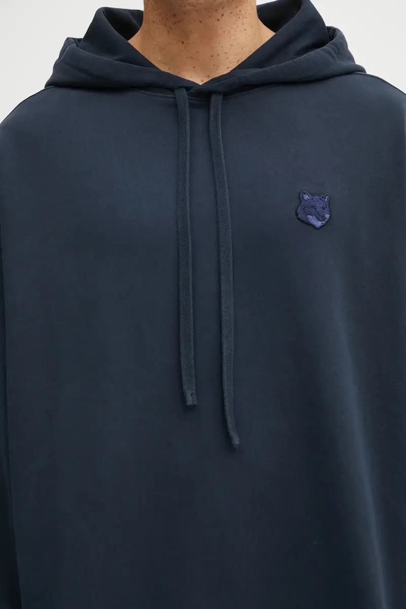 felpa in cotone Bold Fox Head Patch Oversize Hoodie uomo colore nero con cappuccio LM00705KM0001 Blu navy miniatura 4