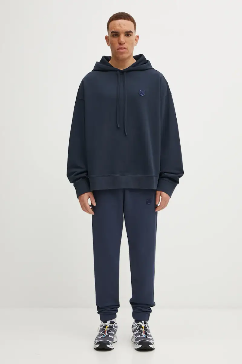 felpa in cotone Bold Fox Head Patch Oversize Hoodie uomo colore nero con cappuccio LM00705KM0001 Blu navy miniatura 5