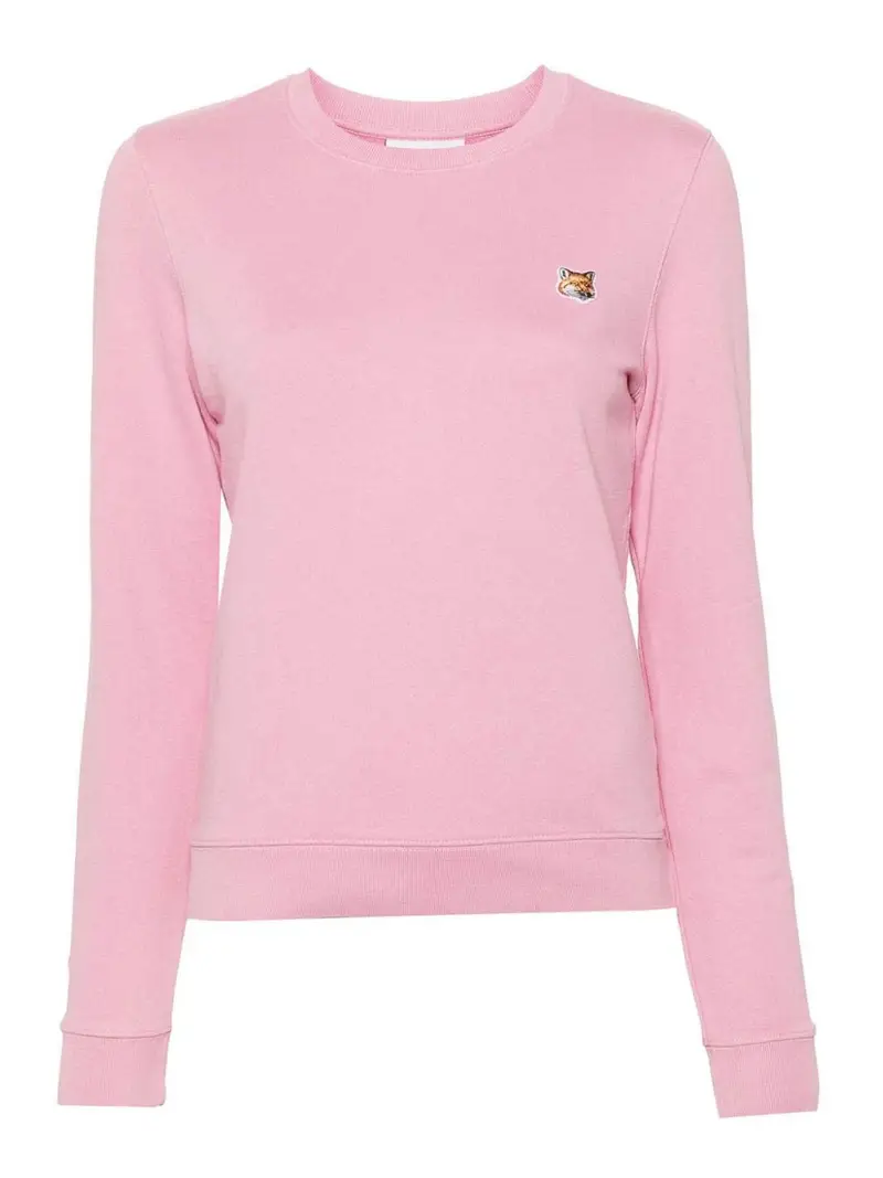 Felpa in cotone con testa di volpe Color Carne E Neutri