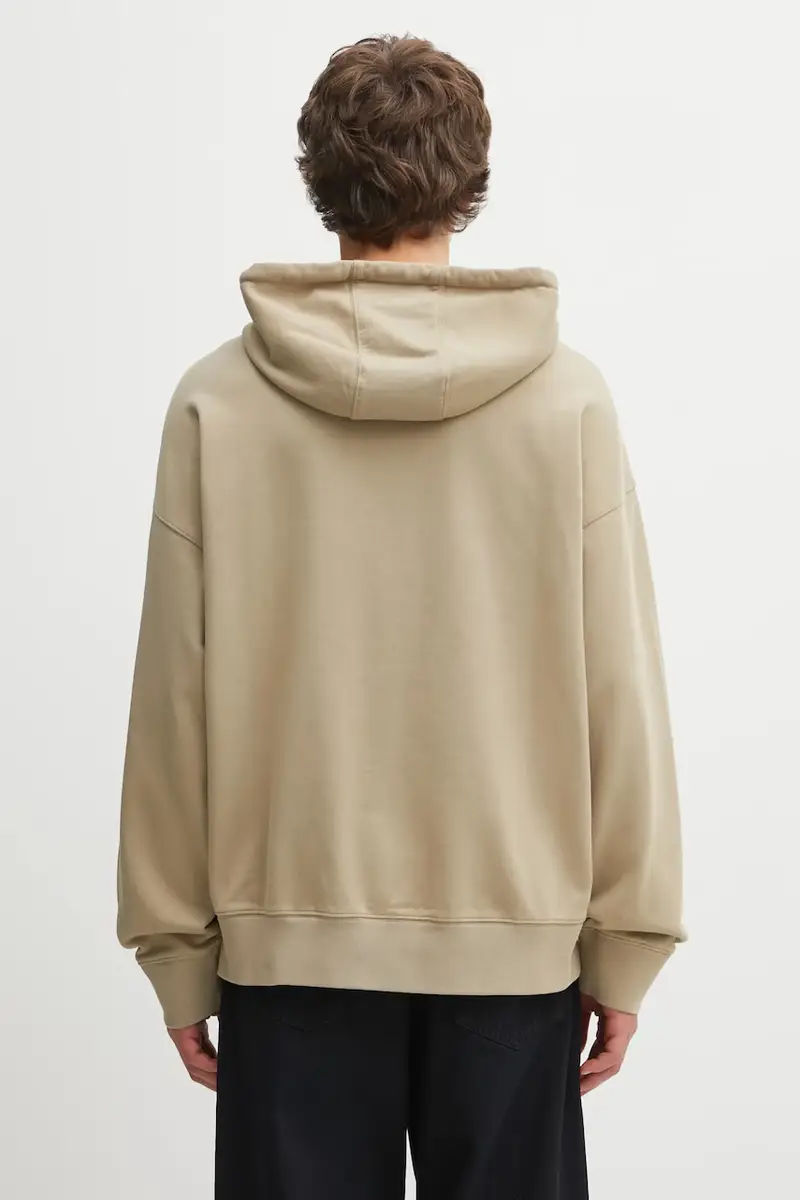 felpa in cotone Dressed Fox Oversize uomo colore beige con cappuccio PM00707KM0340 miniatura 3