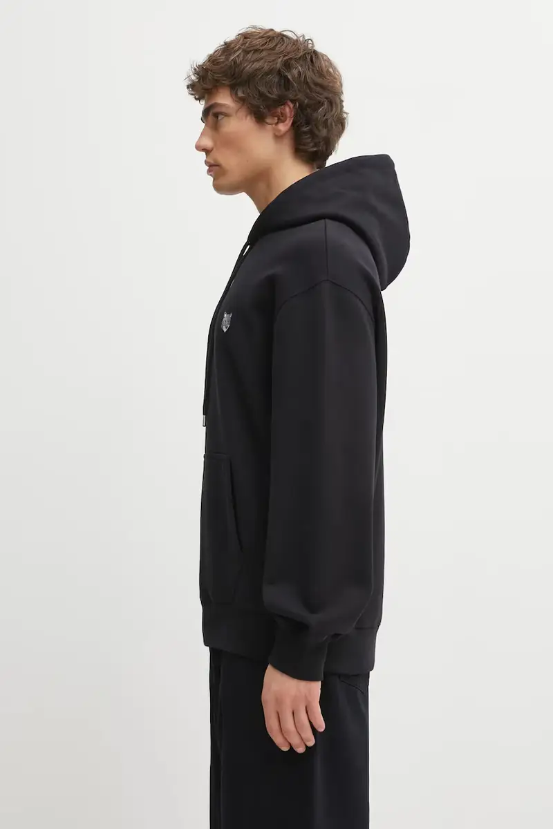 felpa in cotone Fox Head Comfort uomo colore nero con cappuccio PM00703KM0341 miniatura 2