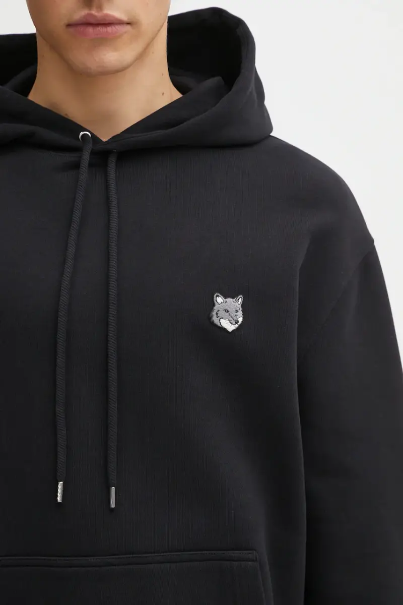 felpa in cotone Fox Head Comfort uomo colore nero con cappuccio PM00703KM0341 miniatura 4