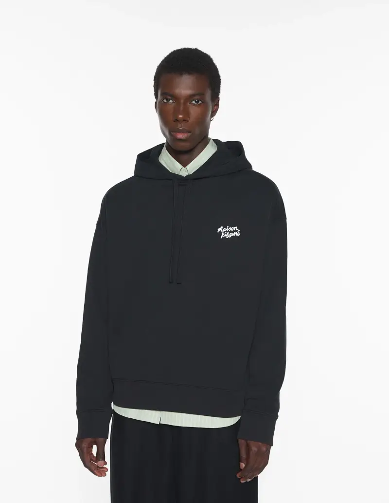 Felpa nera oversize con logo