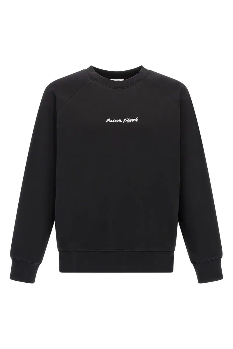 Felpa Ricamo Logo Nero