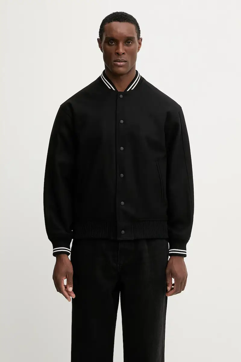 giacca bomber con lana Varsity Teddy colore nero PM02107WM2023 miniatura 3