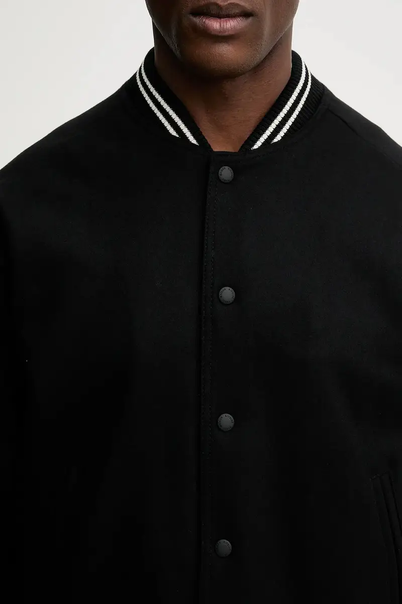 giacca bomber con lana Varsity Teddy colore nero PM02107WM2023 miniatura 5