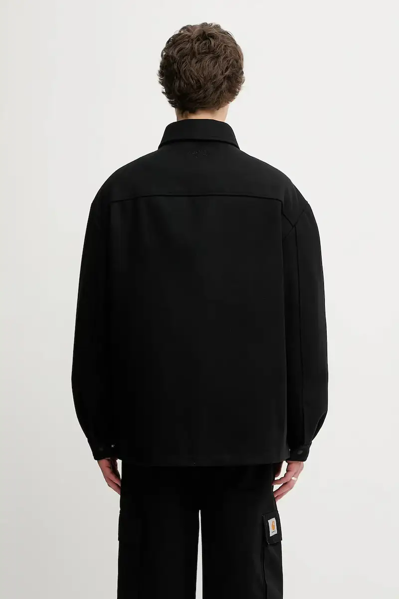 giacca con lana Casual colore nero PM00409WM2023 miniatura 3