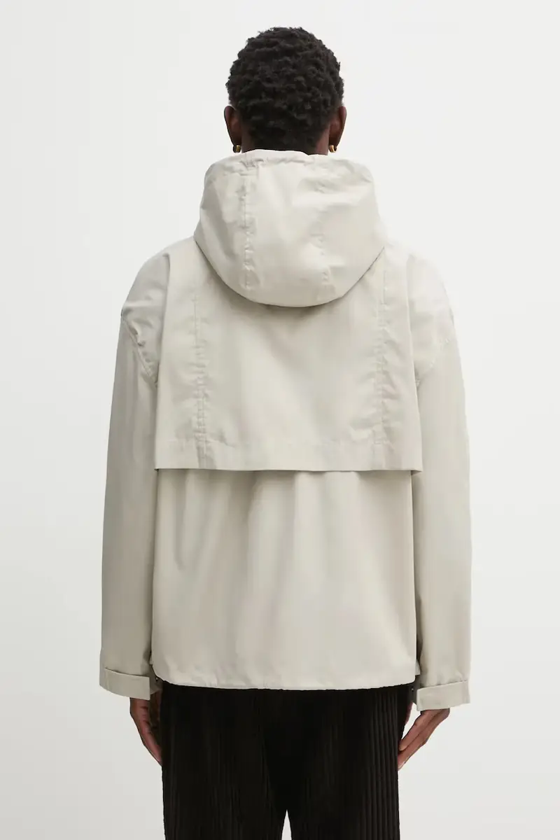 giacca Hooded Zipped Windbreaker colore beige OM02113WW9056 miniatura 3