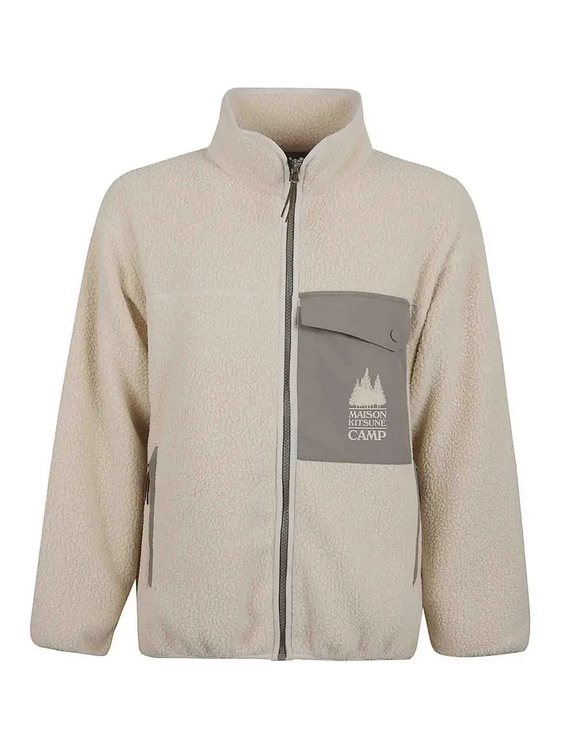 Giacca in pile casual Beige Chiaro