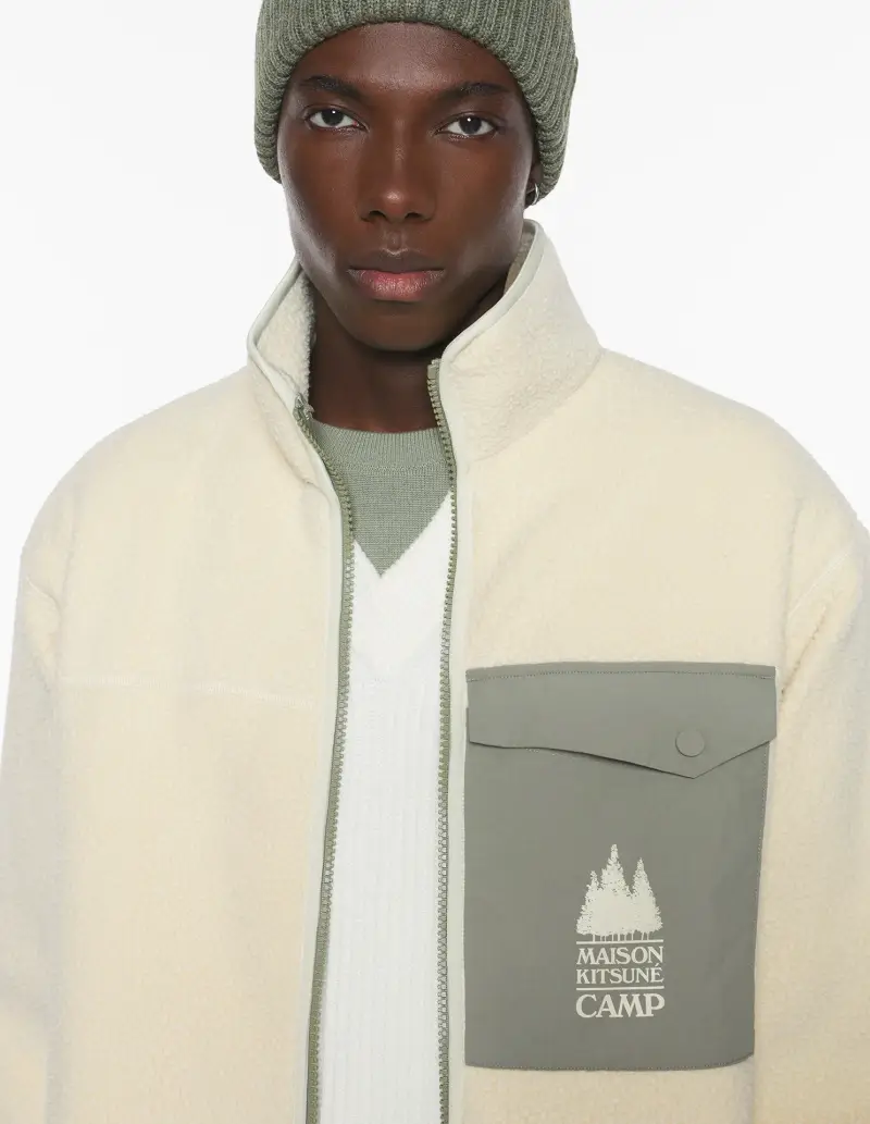 Giacca in pile ecrù miniatura 2