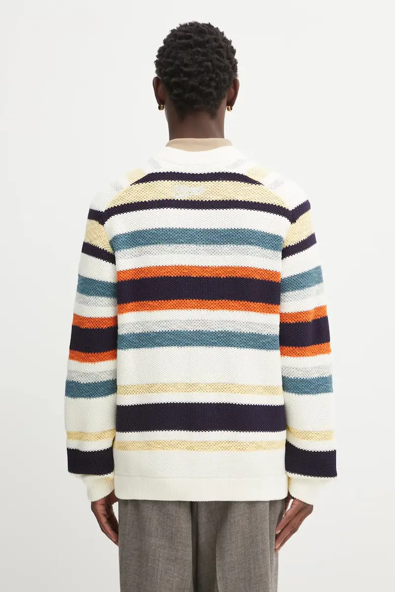 maglione Comfort Striped uomo colore beige OM00506KT1129 miniatura 3