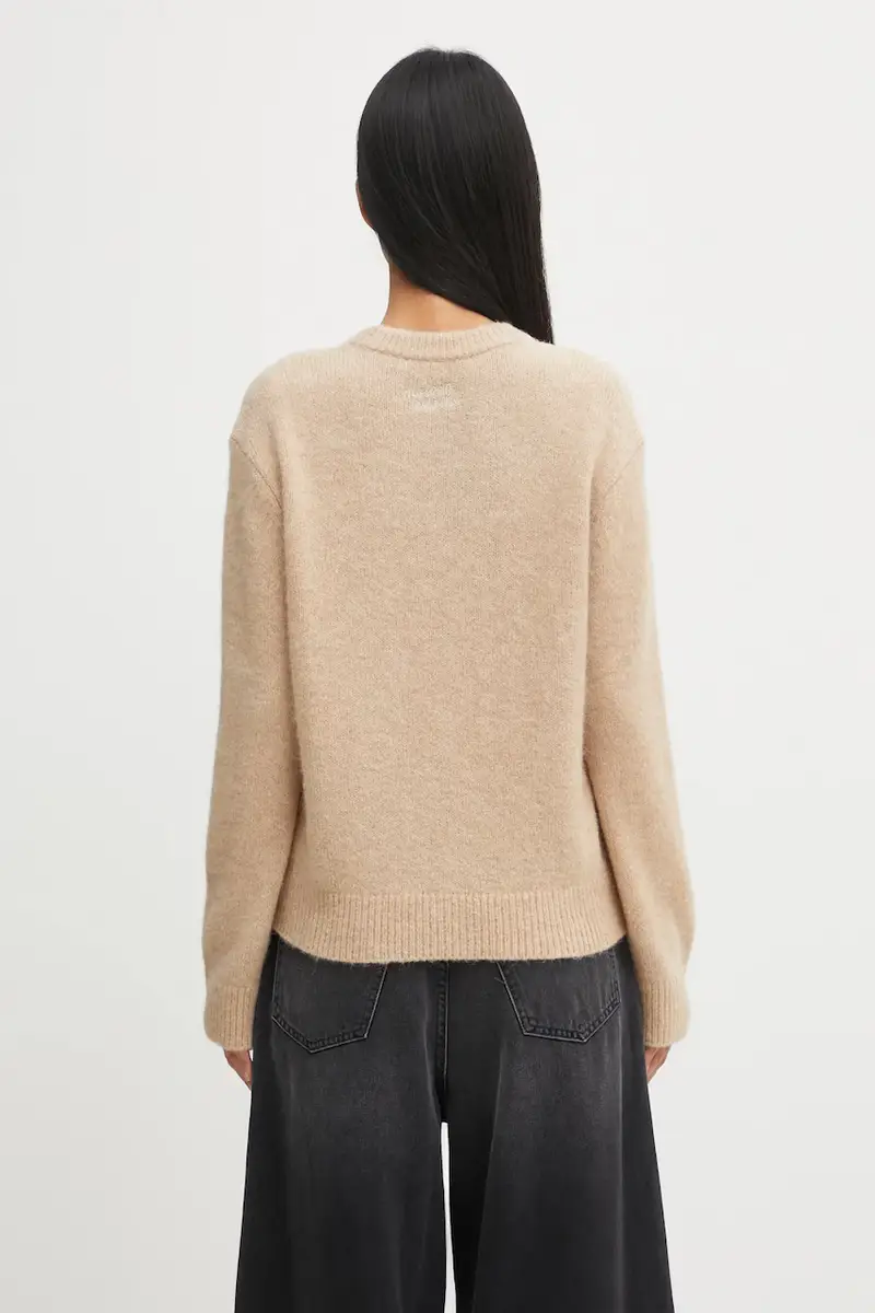 maglione con lana Alpaca Cable Knit colore beige PW00804KT1153 miniatura 3