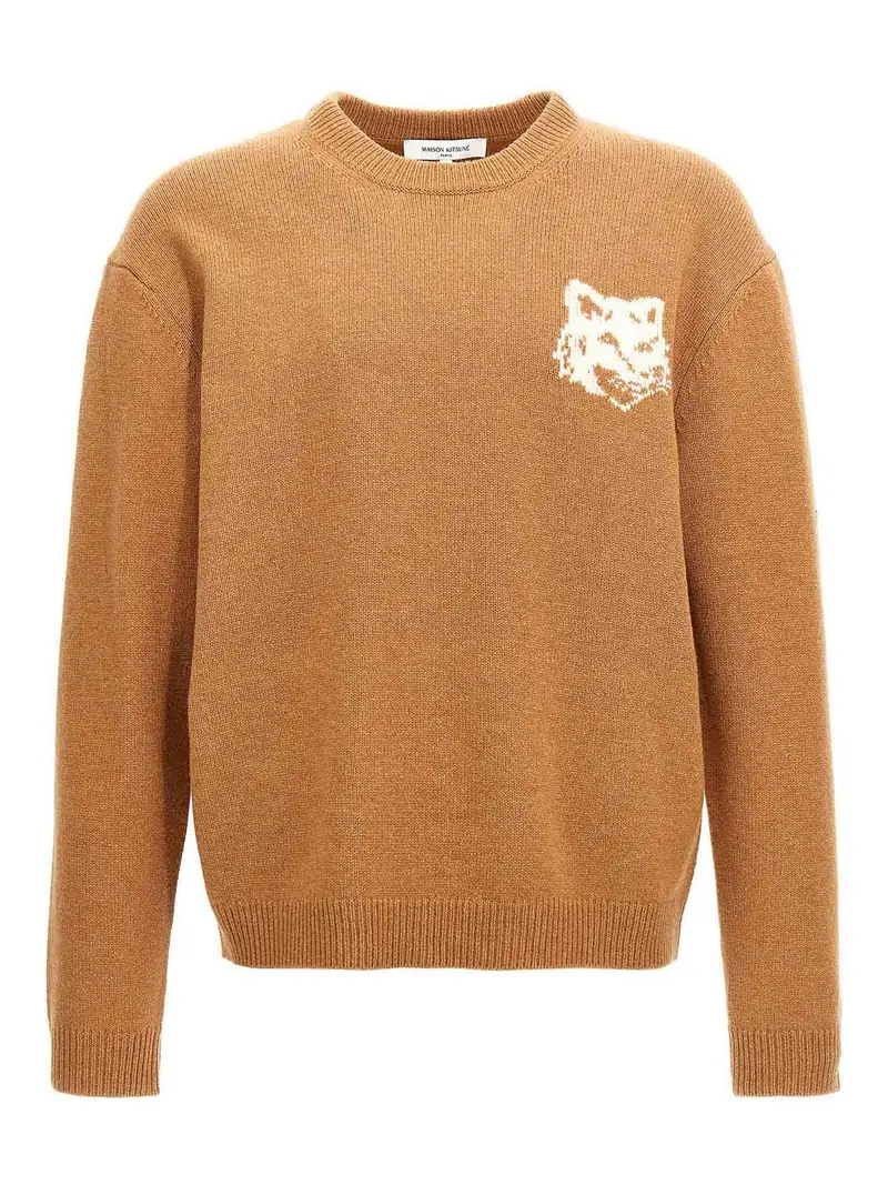 Maglione con testa di volpe Marrone