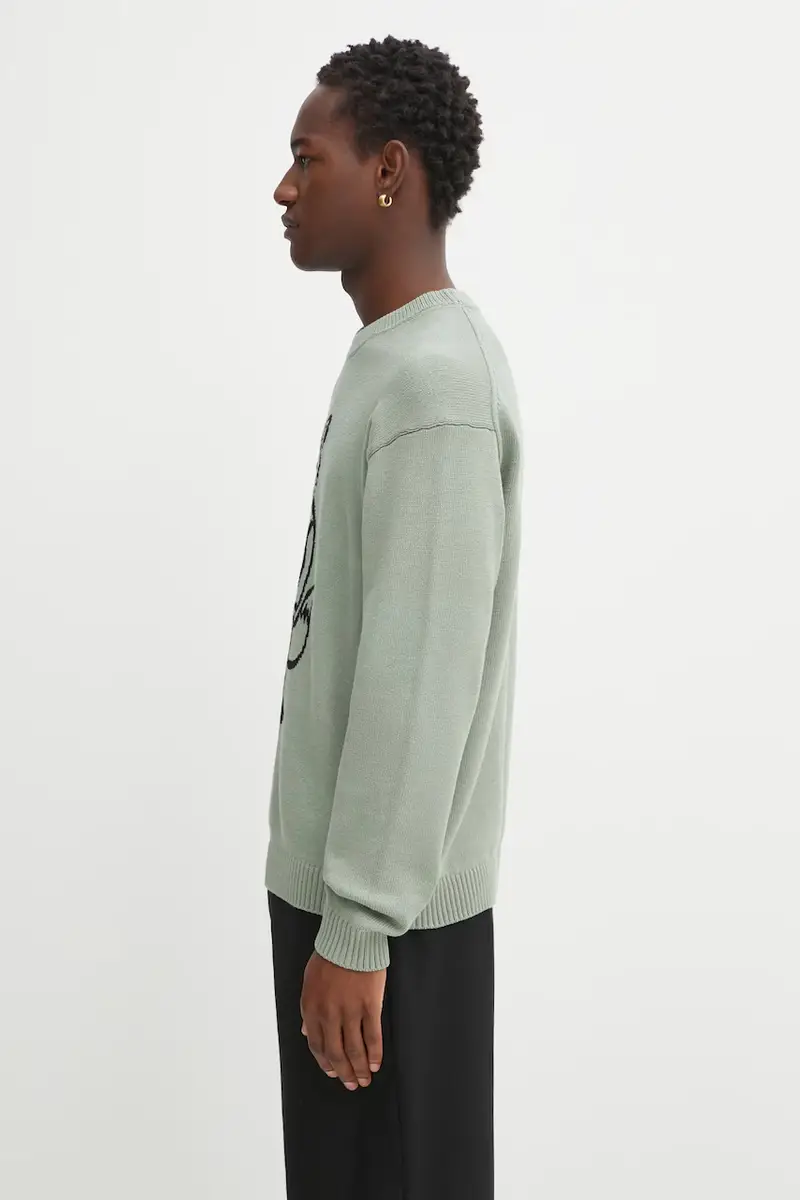 maglione Dressed Fox Intarsia uomo colore verde OM00802KT1030 miniatura 2