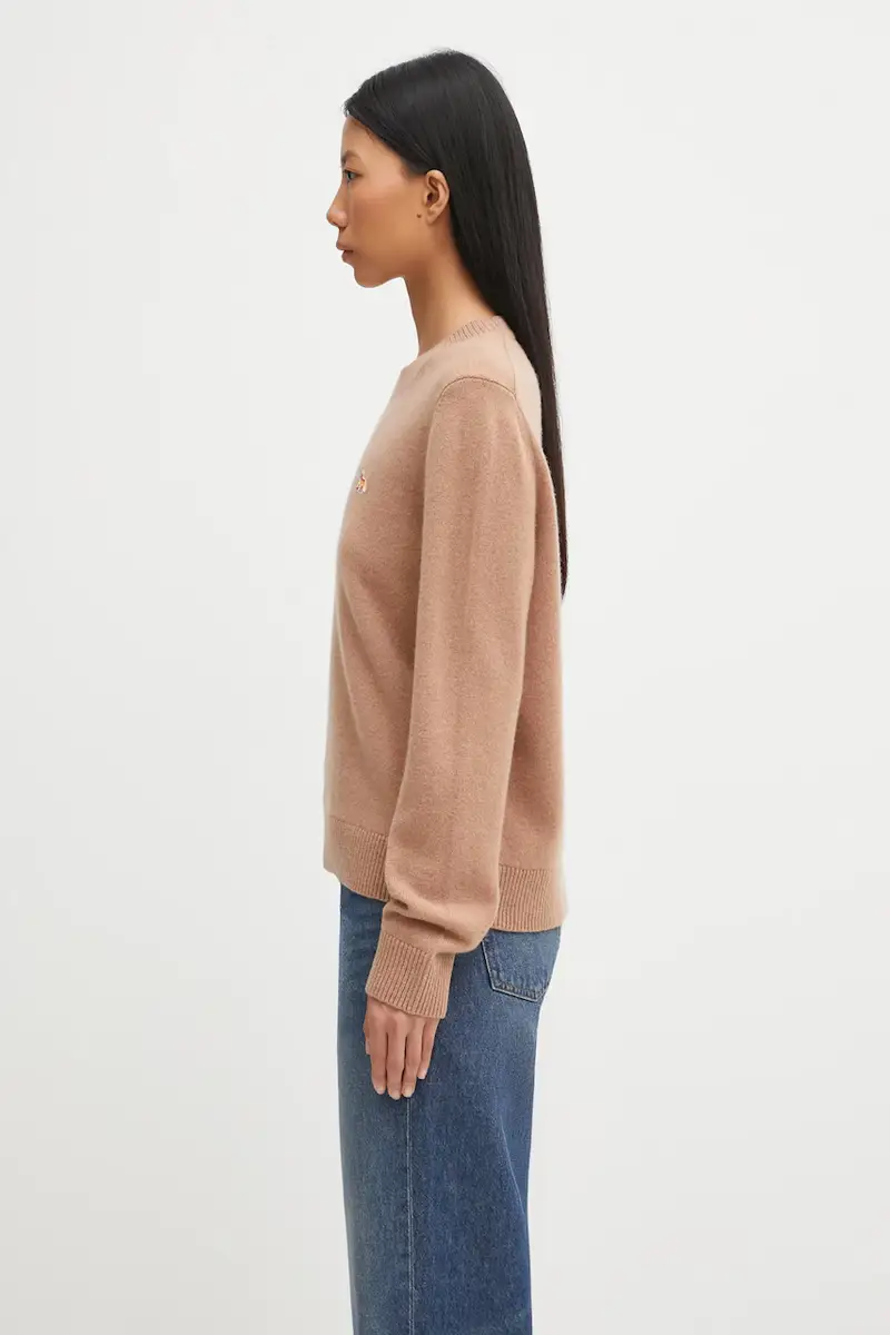 maglione in lana Baby Fox Lambswool Regular donna colore marrone PW00817KT1006 miniatura 2