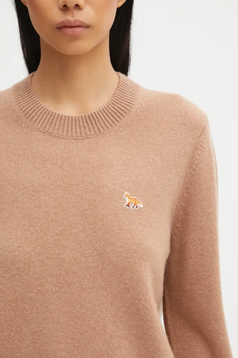 maglione in lana Baby Fox Lambswool Regular donna colore marrone PW00817KT1006 miniatura 4