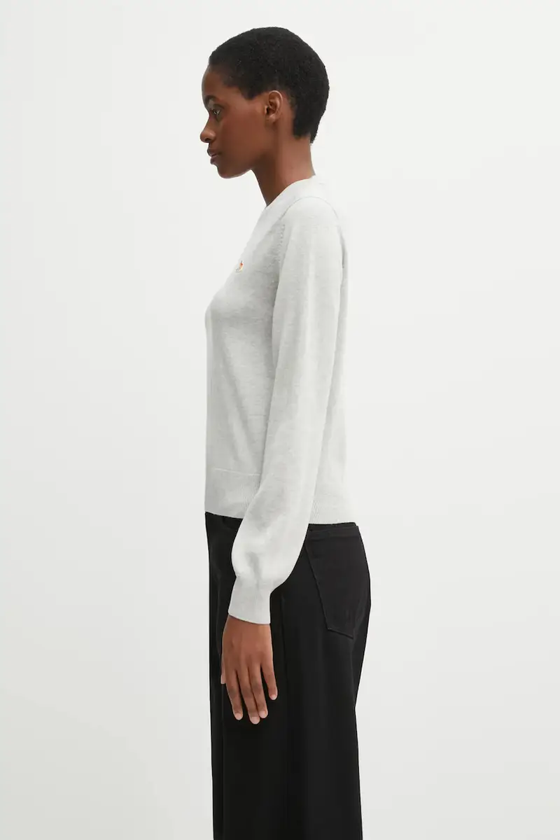 maglione in lana Baby Fox Merino Regular donna colore grigio PW00801KT1181 miniatura 2