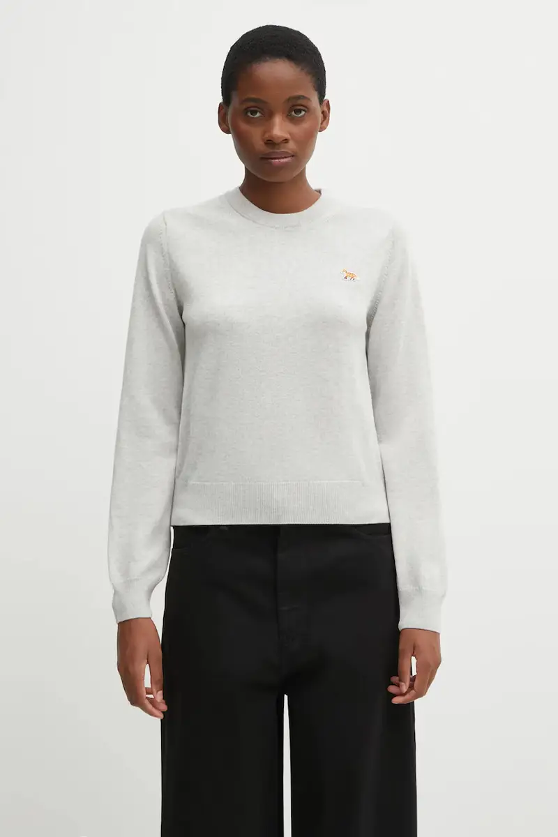 maglione in lana Baby Fox Merino Regular donna colore grigio PW00801KT1181