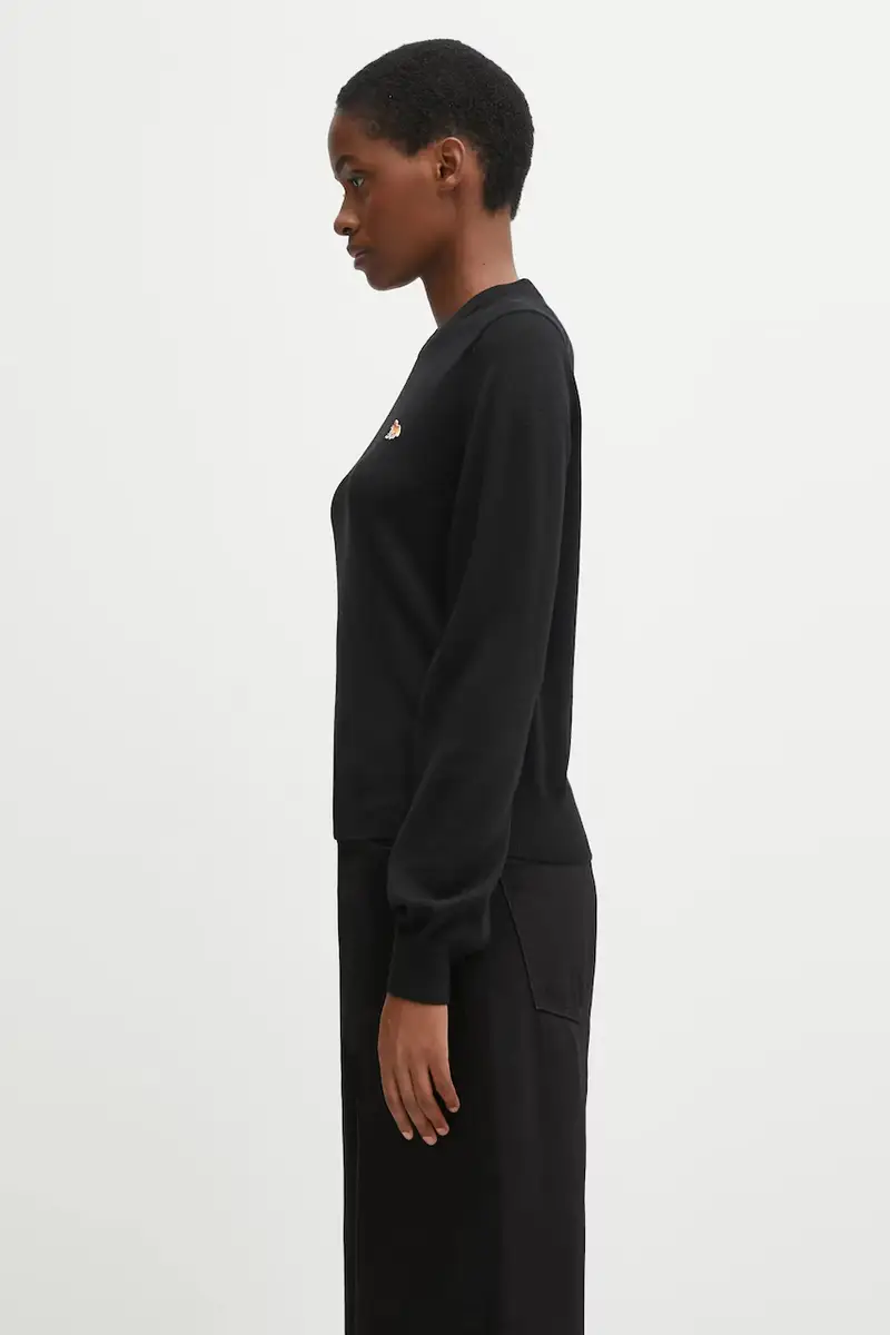 maglione in lana Baby Fox Merino Regular donna colore nero PW00801KT1181 miniatura 2