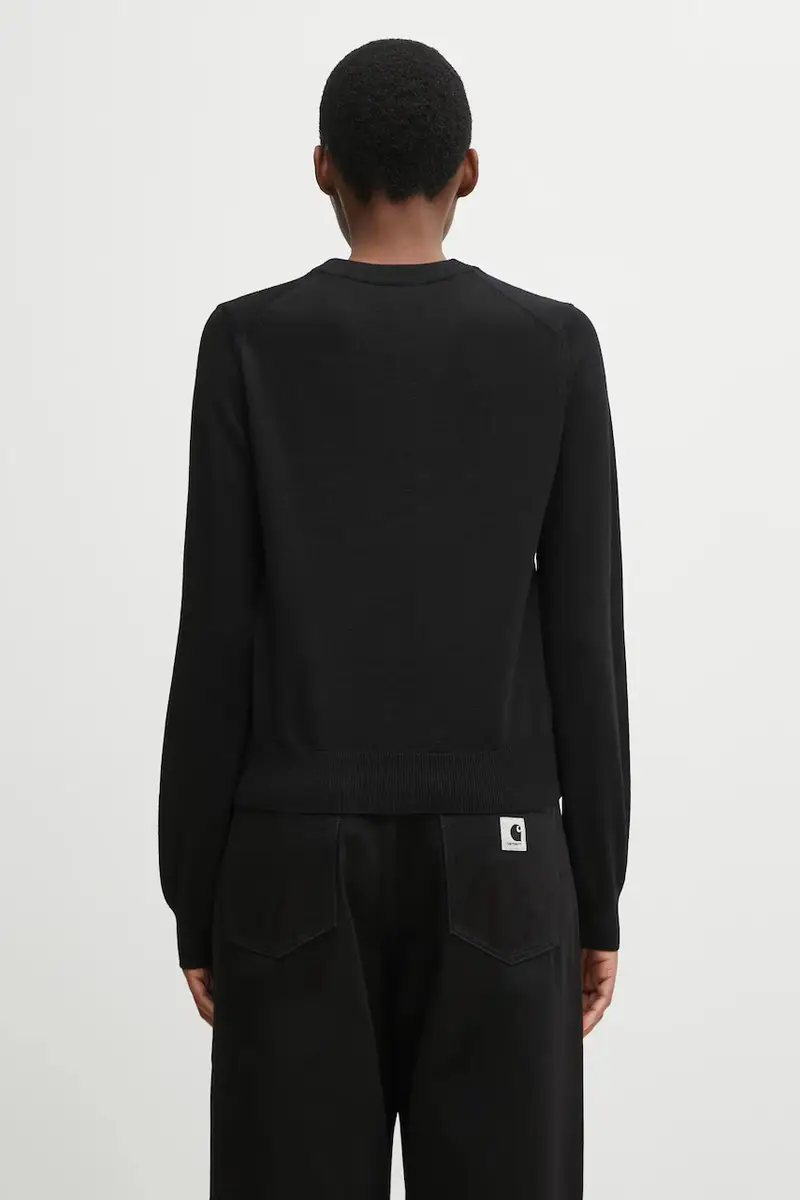 maglione in lana Baby Fox Merino Regular donna colore nero PW00801KT1181 miniatura 3