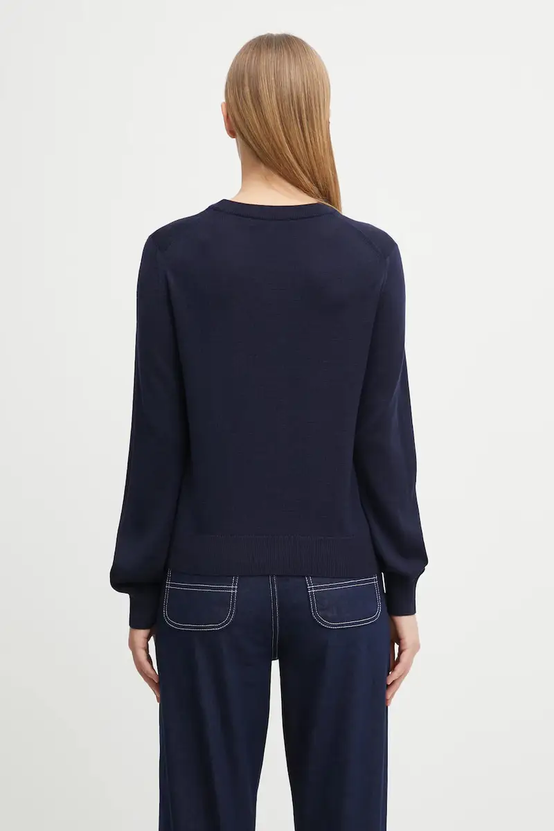 maglione in lana Bold Fox Head Patch donna colore beige MW00801KT1036 Blu navy miniatura 3