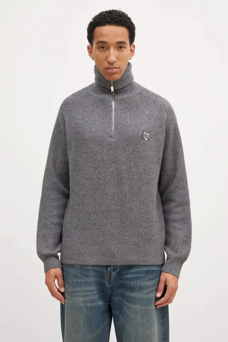 maglione in lana Bold Fox Head Patch uomo colore grigio LM00807KT1093