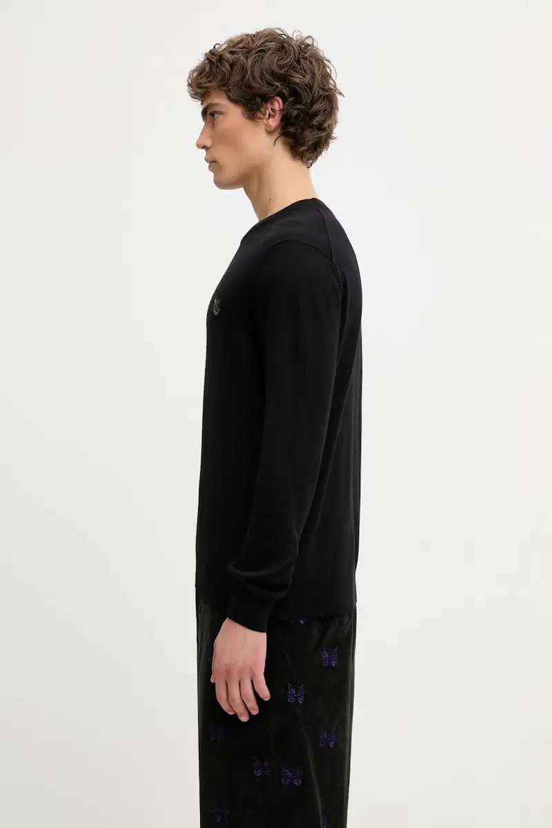 maglione in lana Bold Fox Head Patch uomo colore grigio MM00815KT1036 Nero miniatura 2