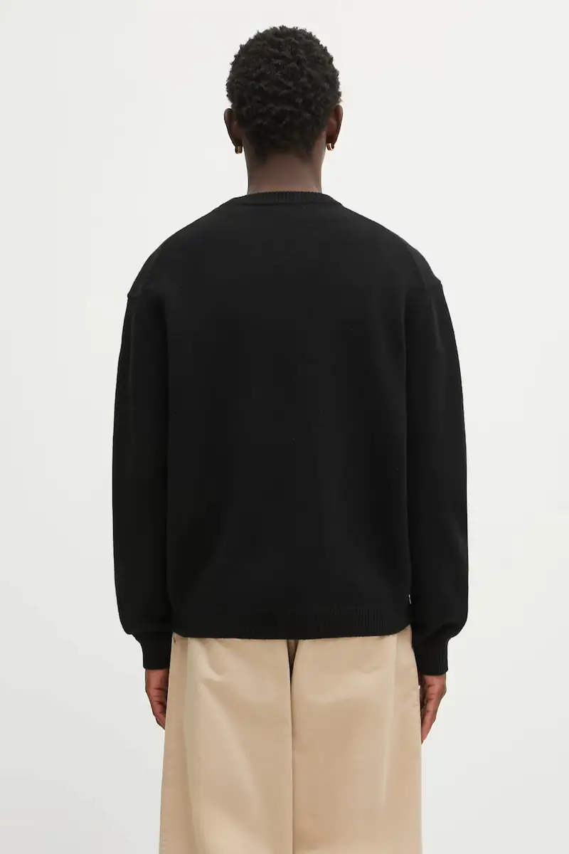 maglione in lana Fox Head Intarsia Merino uomo colore nero PM00816KM0329 miniatura 3