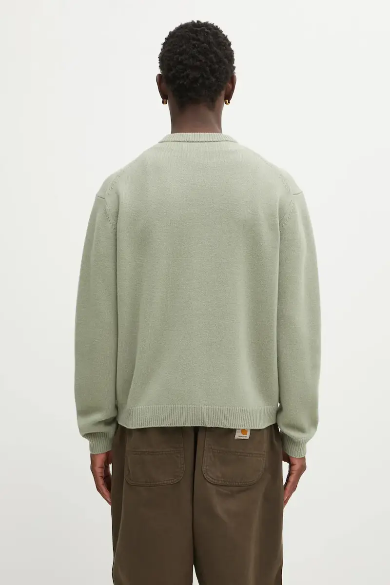 maglione in lana Fox Head Intarsia Merino uomo colore verde PM00816KM0329 miniatura 3