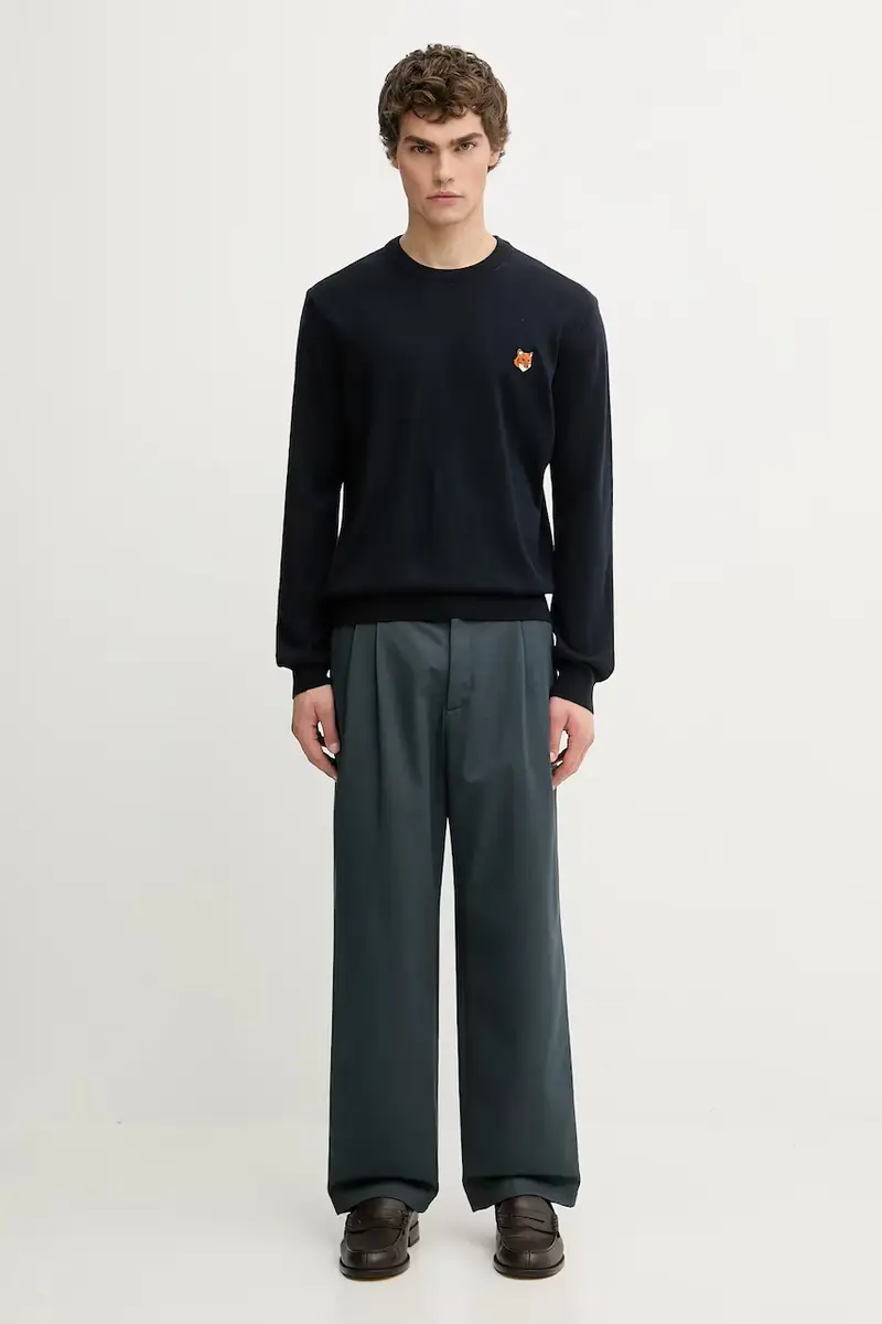 maglione in lana Fox Head Merino Regular uomo colore blu navy PM00801KT1181 miniatura 5