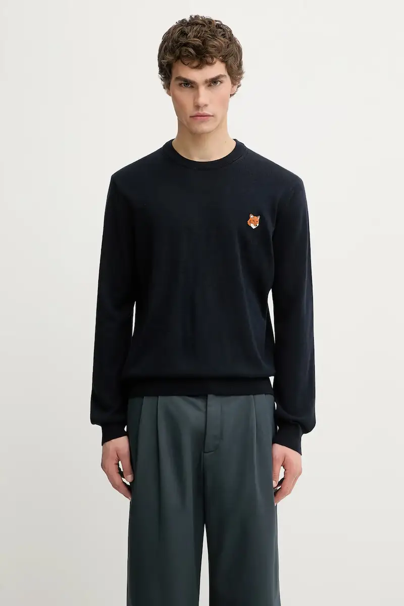 maglione in lana Fox Head Merino Regular uomo colore blu navy PM00801KT1181