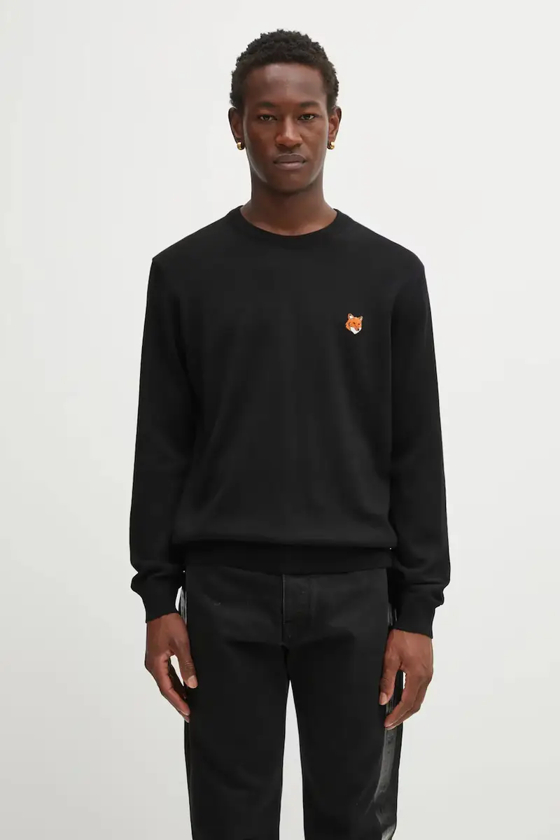 maglione in lana Fox Head Merino Regular uomo colore nero PM00801KT1181